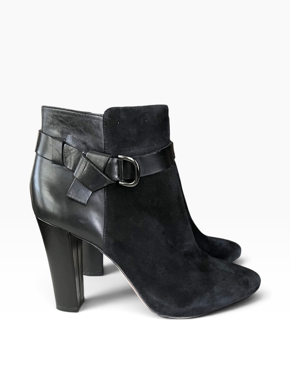 White House Black Market Blake Boots Women's Size 8.5M Black Suede Leather Zip